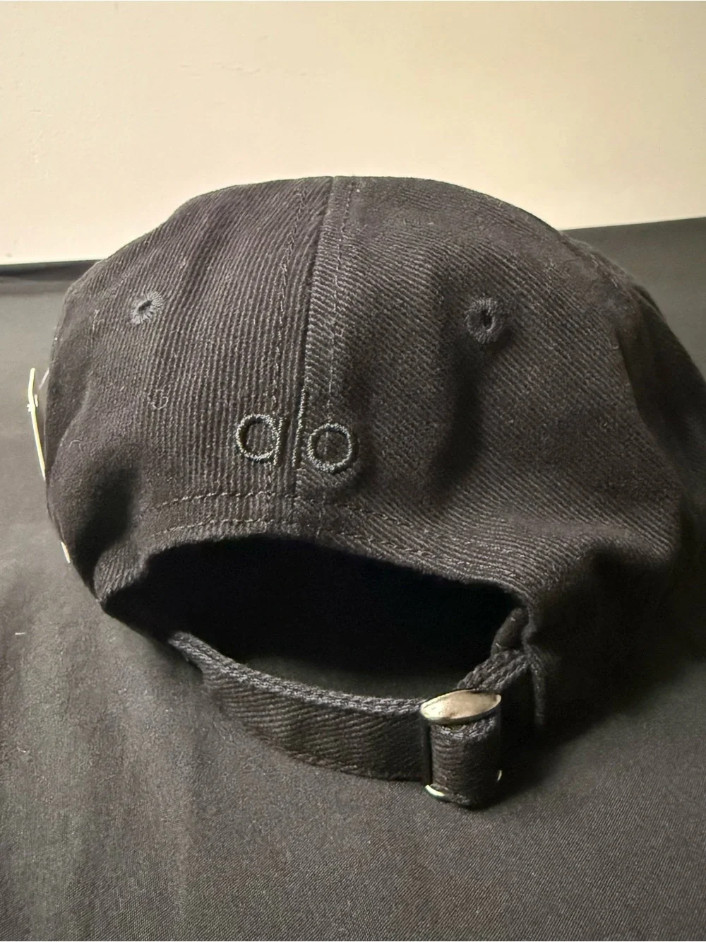ALO Yoga Black Embroidered Logo Baseball Cap